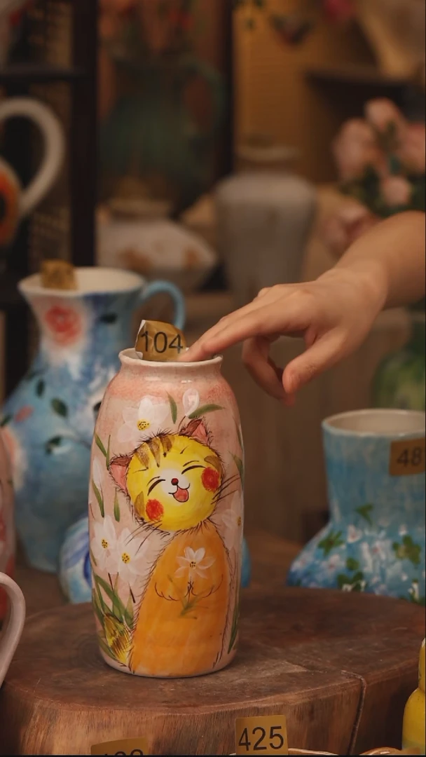 陶瓷104景德镇设计师手作花器摆件侘寂风