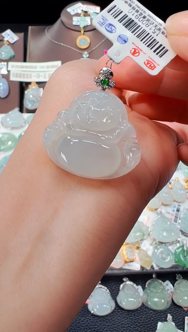 【闪购商品】翡翠吊坠(不含链)18K金镶嵌佛公吊坠910