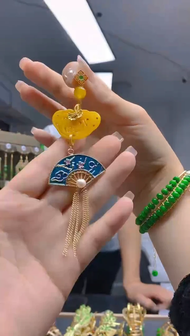 【闪购商品】翡翠耳饰合金160翡翠压襟