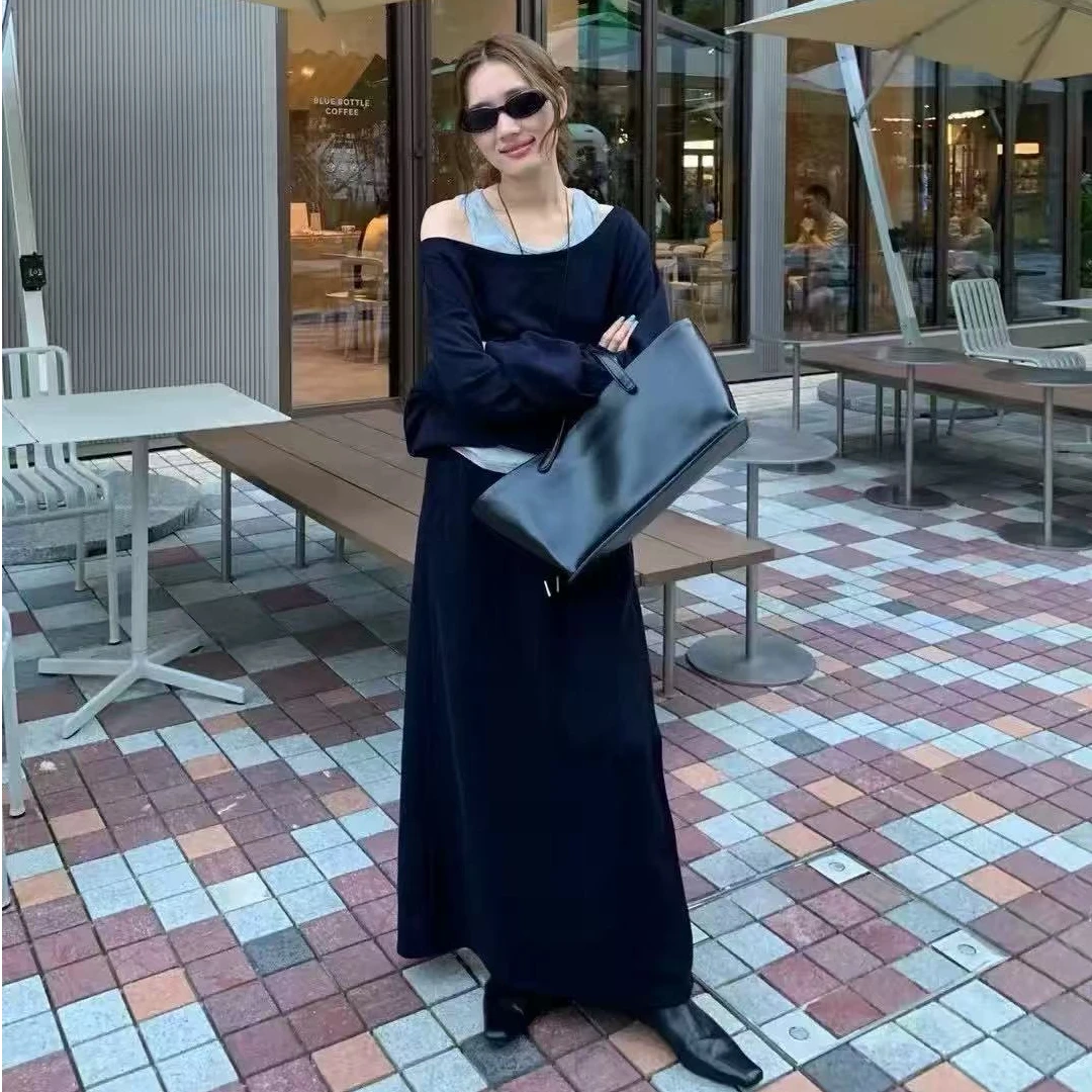 早秋新款假两件韩版简约显瘦小众卫衣半身裙两件套