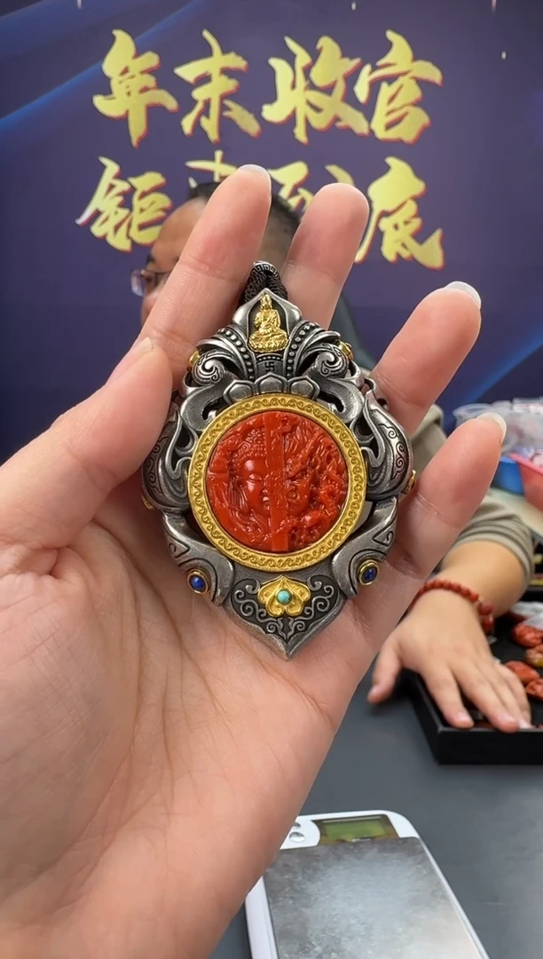 【闪购商品】南红玛瑙雕刻银S925镶嵌164ZB0118产品一个