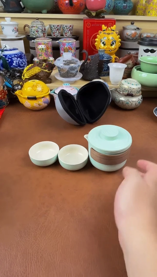 陶瓷茶具摆件旅行套组