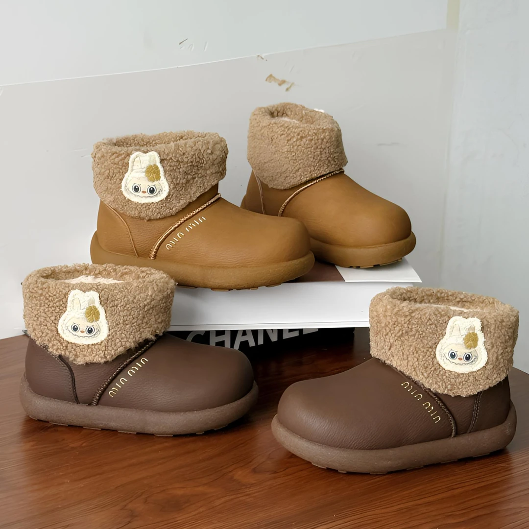 <耐磨抗造>  女童雪地靴冬季套筒女宝百搭加绒加厚防滑轻便短靴