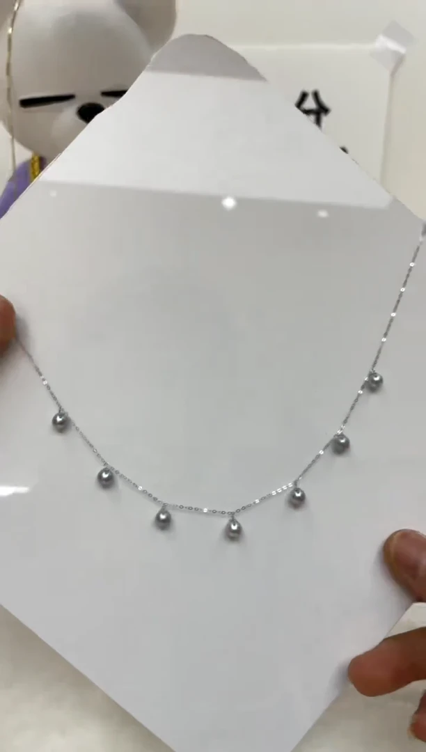 颈饰18K金镶嵌海水珍珠5-6