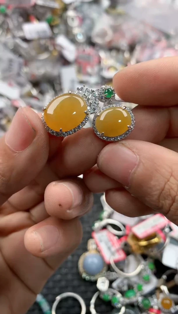 银S925镶嵌戒指翡翠10            1