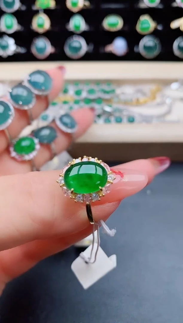 【闪购商品】翡翠戒指银S925镶嵌5080505