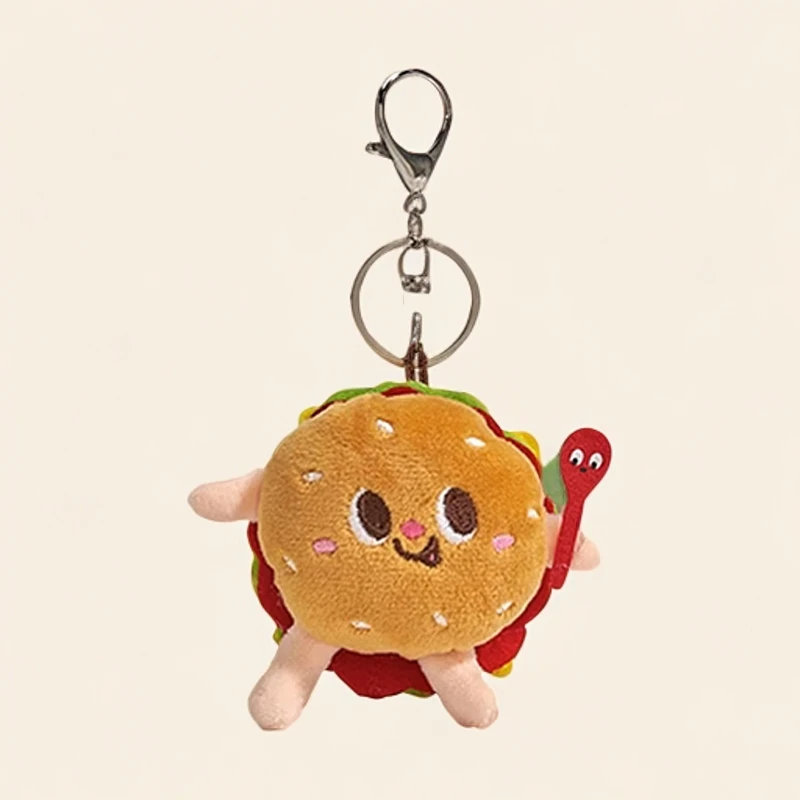 汉堡包包挂件书包公仔钥匙扣毛绒玩偶小饰品可爱礼物