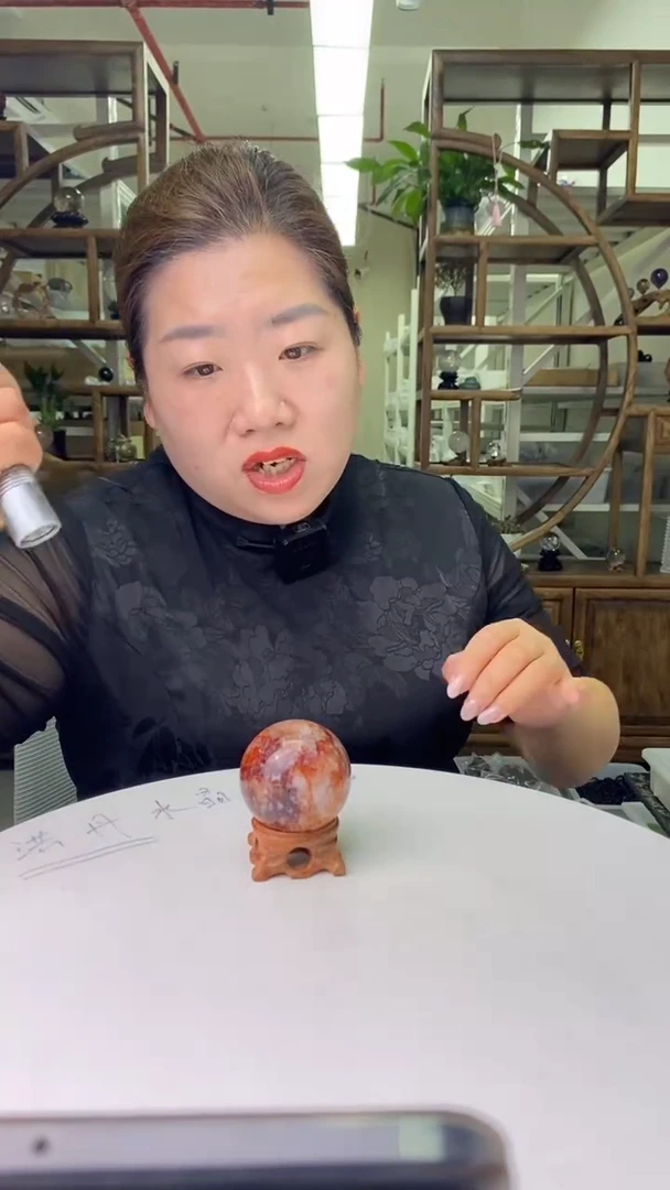 水晶珠宝半成品未镶嵌红胶花球D293