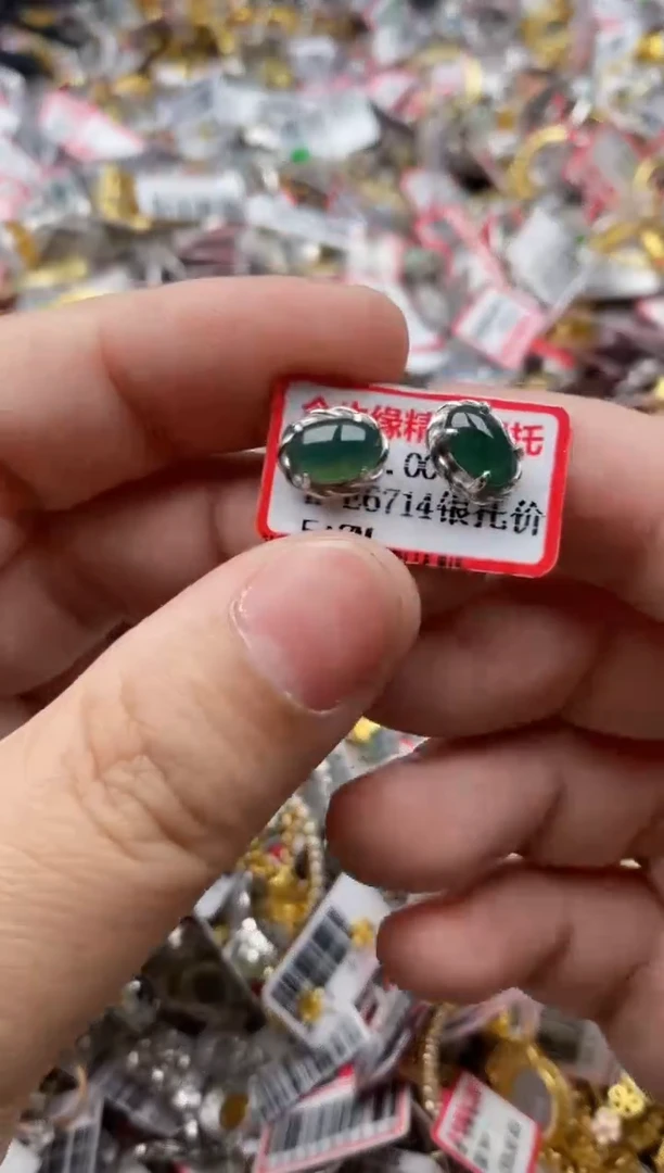 【闪购商品】翡翠戒指银S925镶嵌55555--4