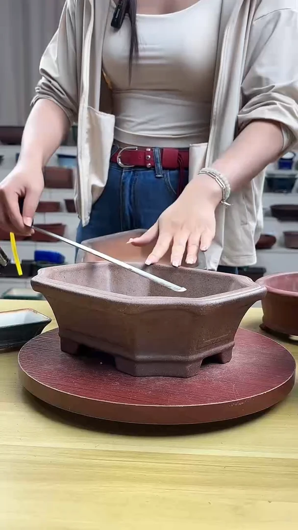 紫砂花盆浅草紫砂花盆微瑕