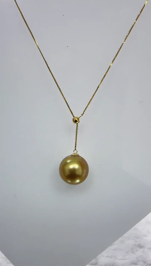 【闪购商品】海水珍珠DA18K金镶嵌ss610 金珠吊坠11