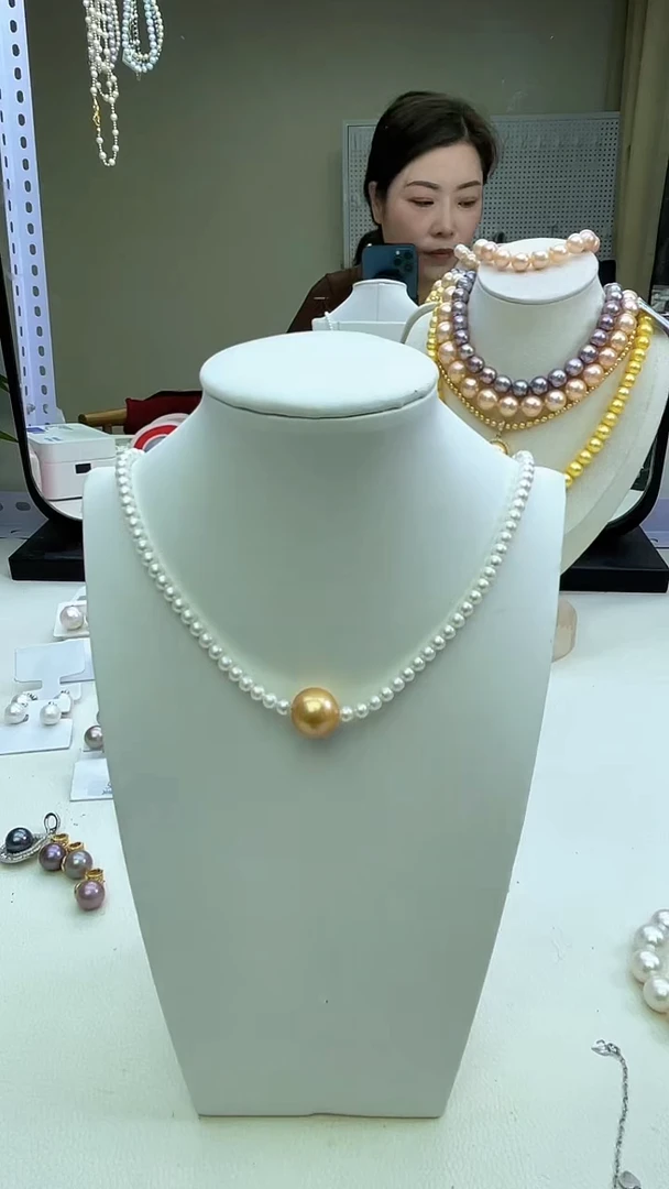 未镶嵌项链淡水珍珠白色系设计款项链