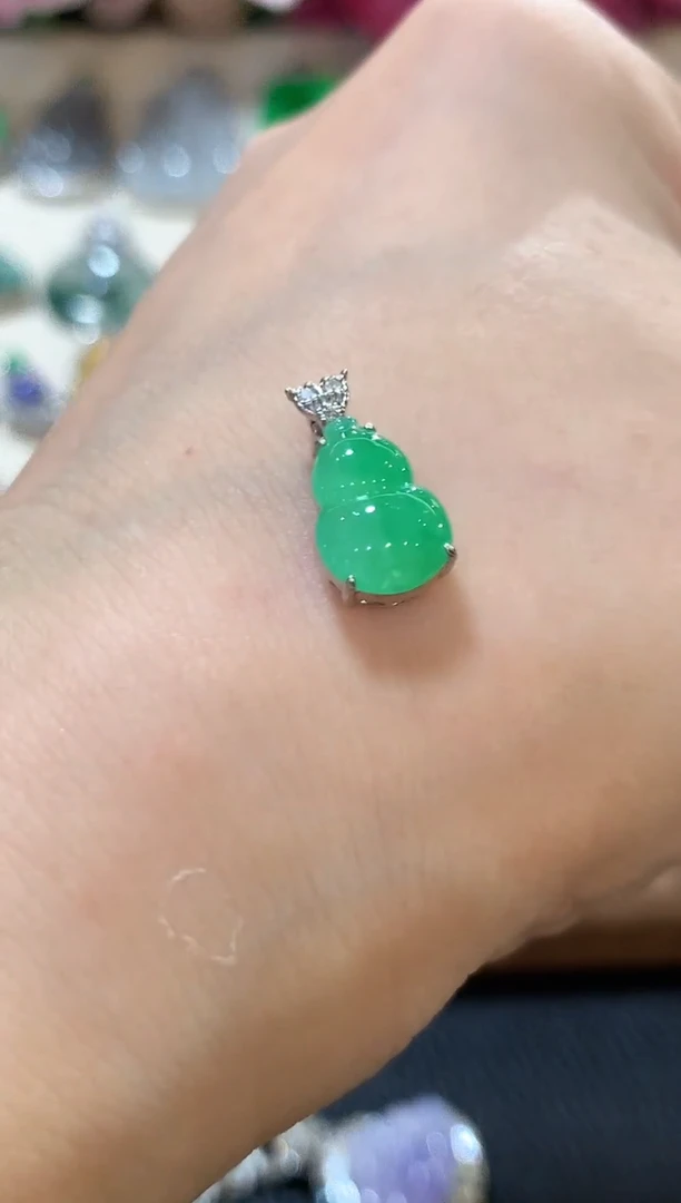 吊坠(不含链)18K金镶嵌翡翠z13
