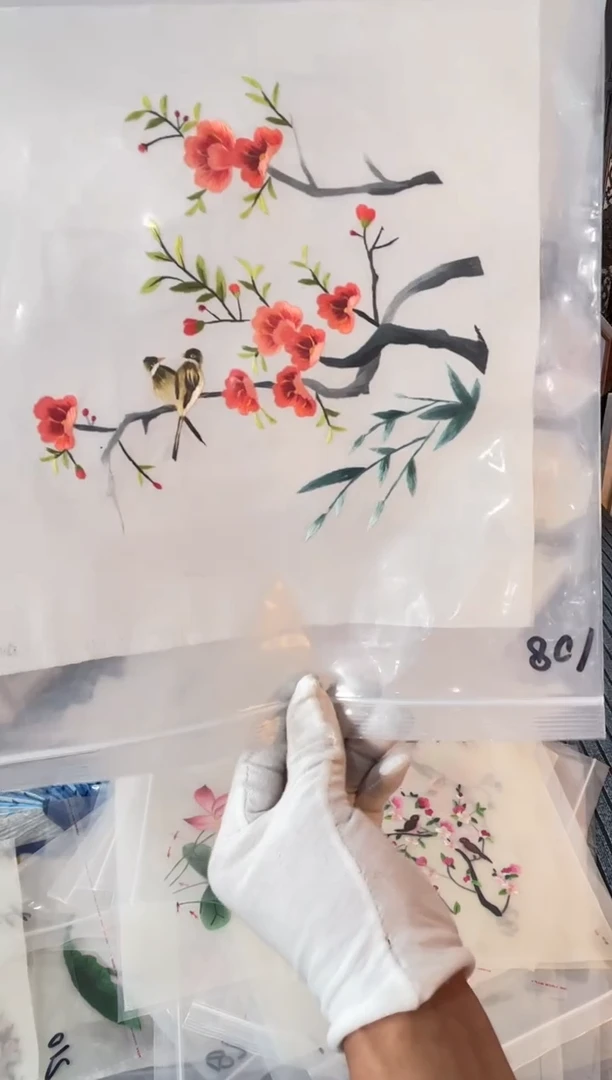 织绣纯手工苏绣双面绣绣布108