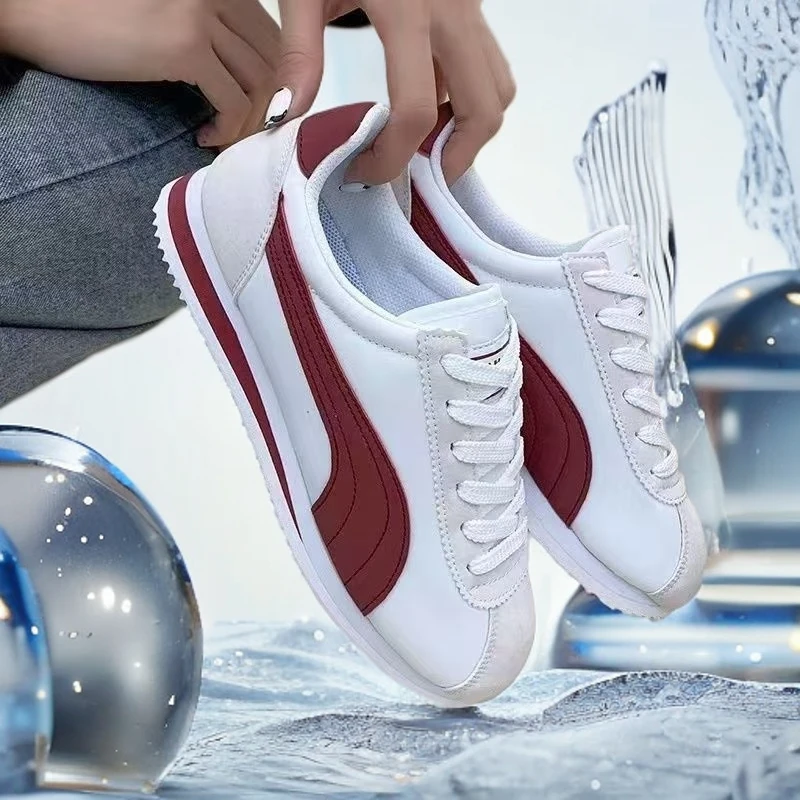 2025新款男女鞋潮皮面布面情侣款阿甘鞋低帮轻便跑步鞋韩版运动鞋