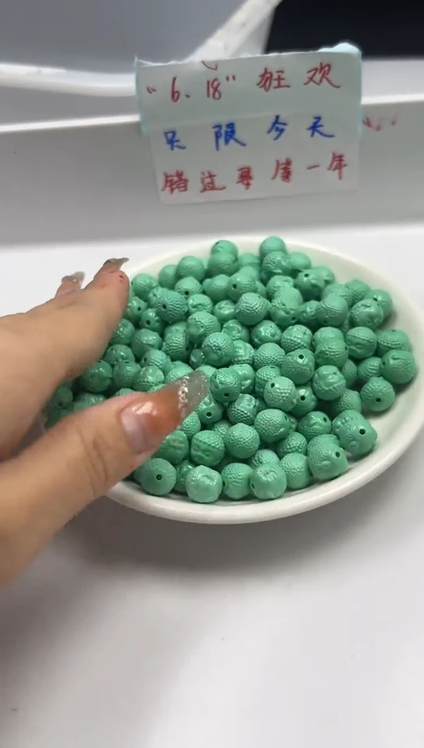 玛瑙/玉髓颈饰未镶嵌w2513高瓷绿松宝宝佛头*1个