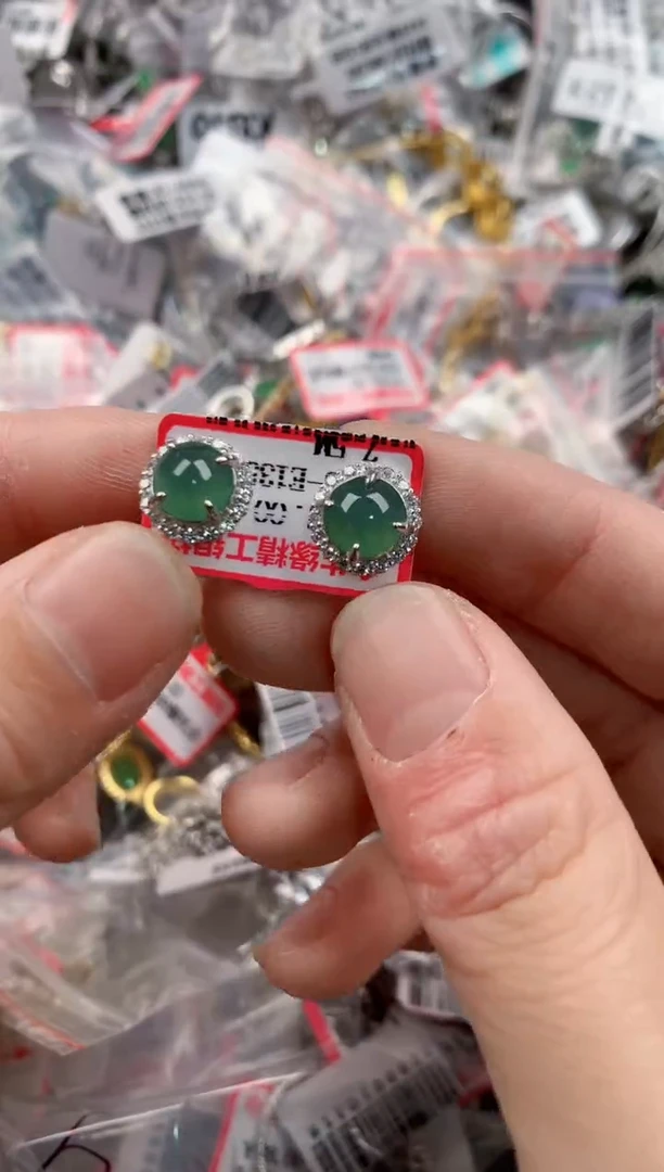 银S925镶嵌戒指翡翠1111----6