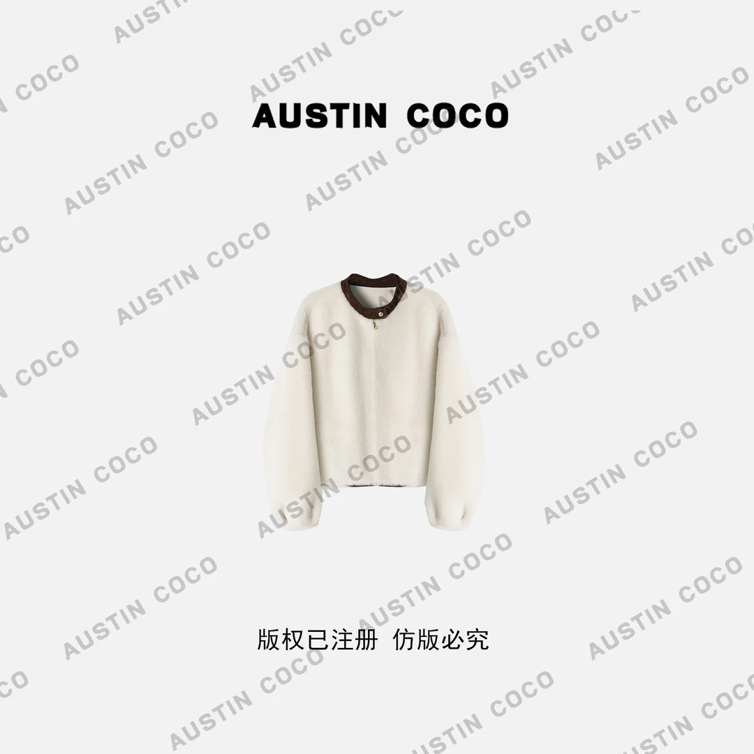 AUSTIN COCO【冬日浪漫】两面穿小香风南非诺曼羊毛皮一体P56602