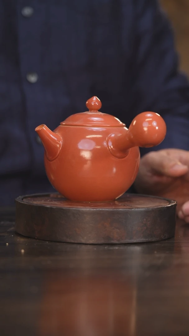 【闪购商品】杯36柴房陶瓷丨宝石红侧把壶