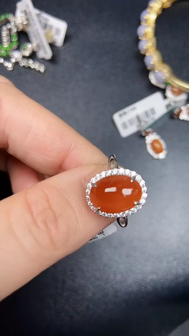 银S925镶嵌戒指翡翠3730