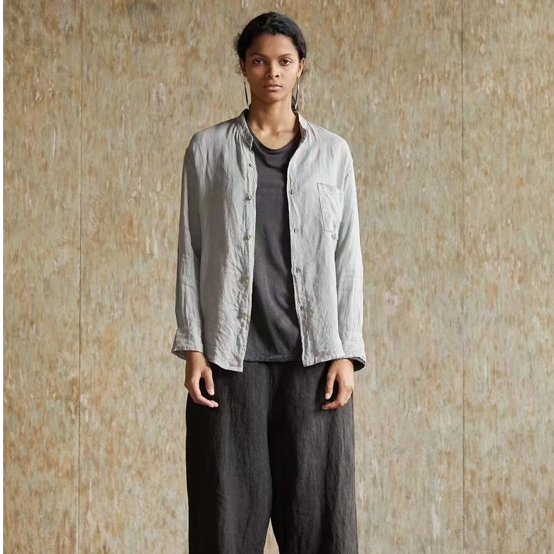 25SS9029衬衫衬衣长袖牛仔休闲夏季复古春夏立领