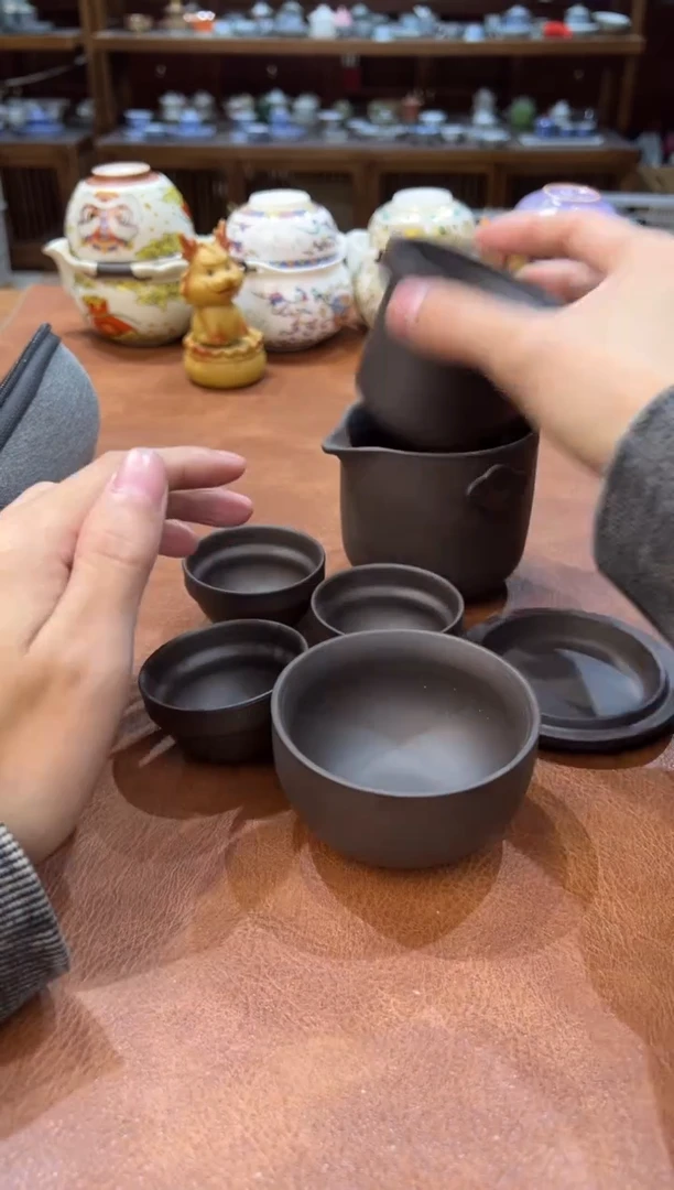 真的很便宜会开片的旅行茶具