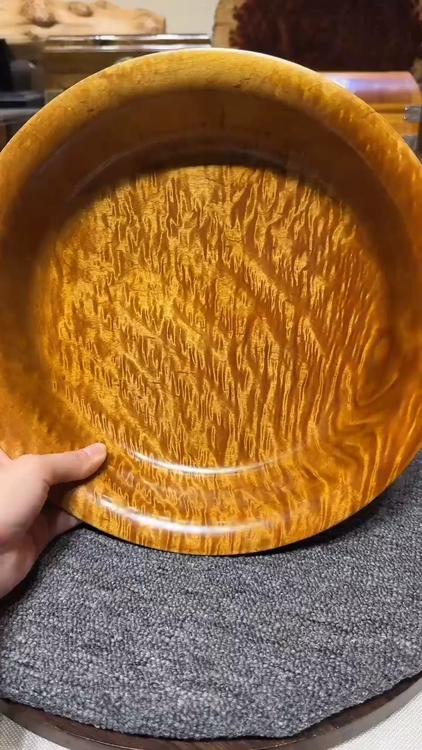 金丝楠木老料满水波聚宝盘 28-7.5cm