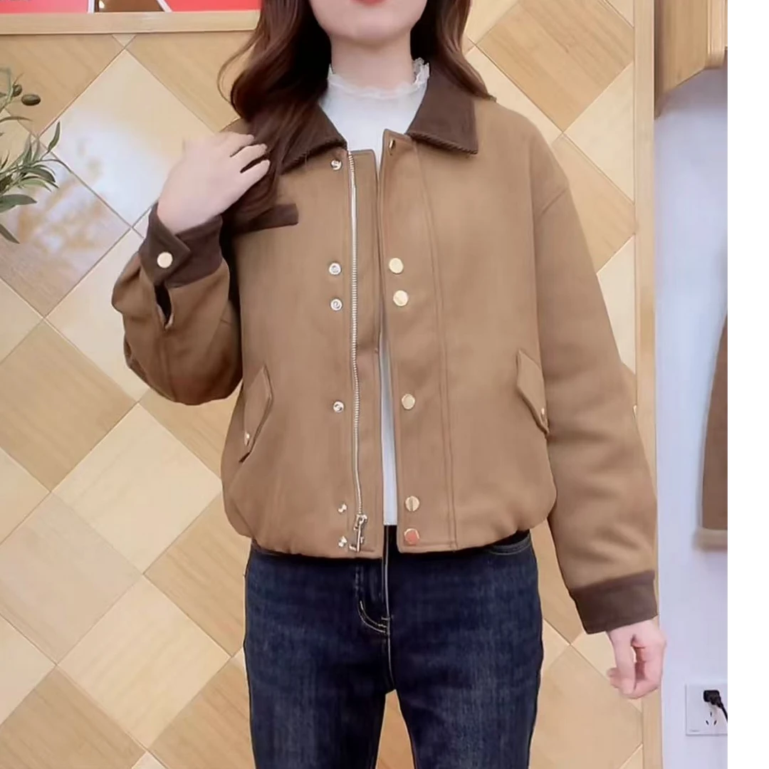 来米家 新款美式小众设计感百搭磨砂麂皮绒外套