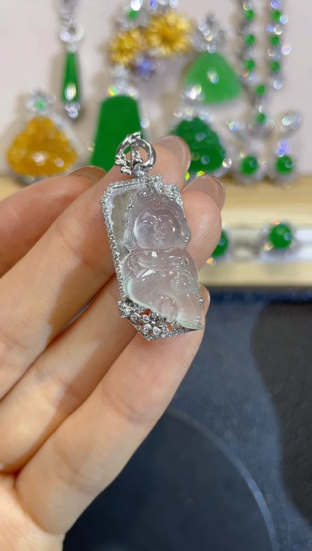 颈饰18K金镶嵌翡翠45