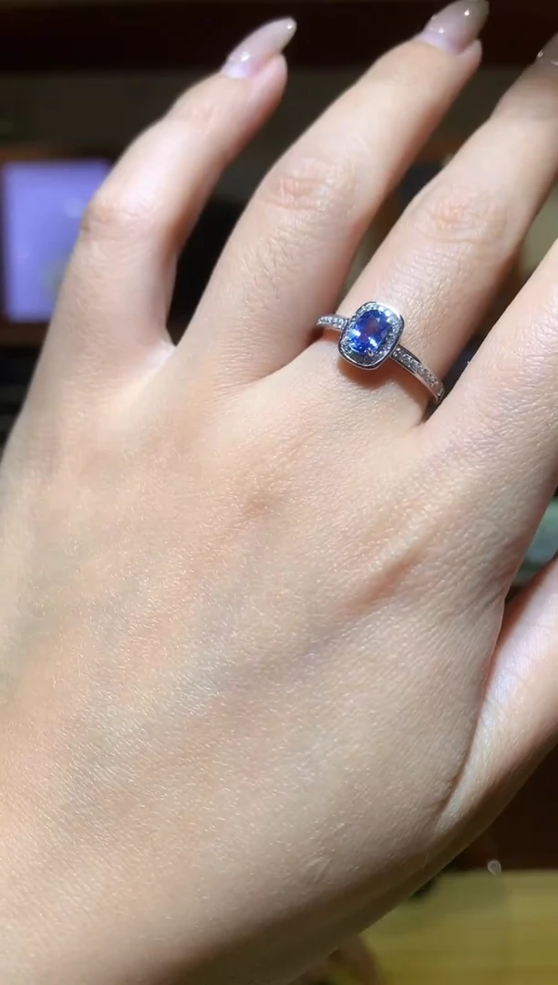戒指蓝宝石银S925镶嵌【宝石世家严选】