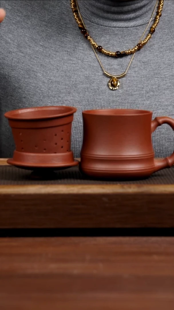 【闪购商品】紫砂茶壶红降盖杯350CC