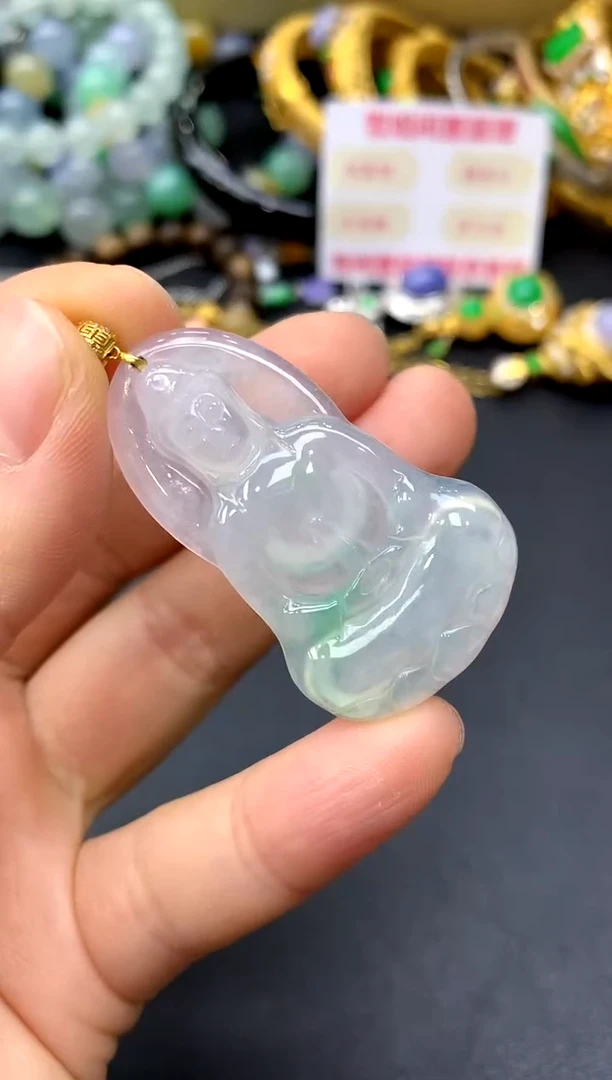 颈饰18K金镶嵌翡翠361-中国好珍宝