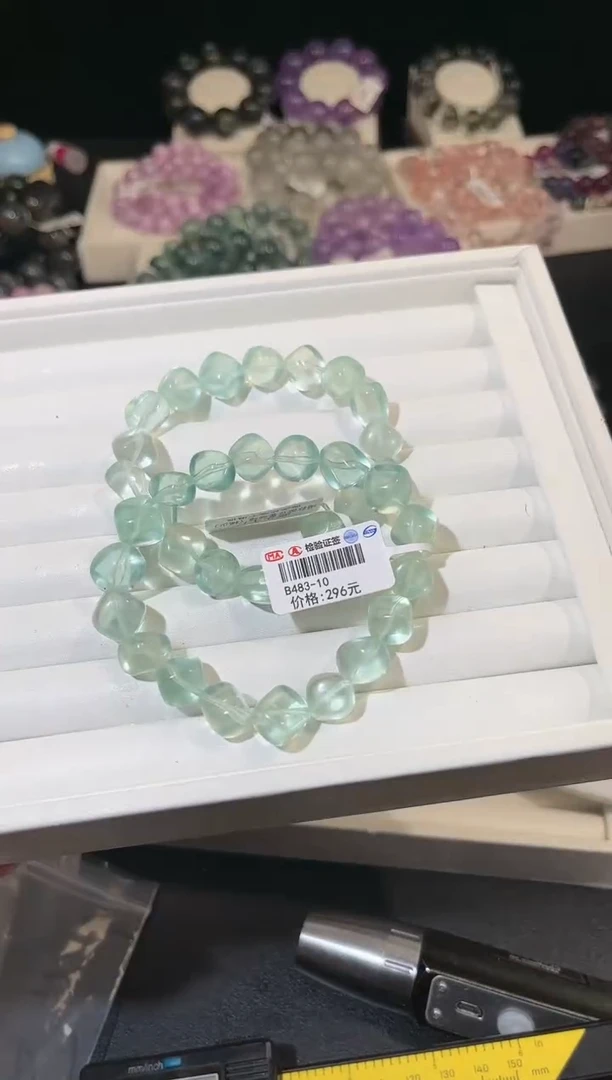 手链未镶嵌萤石多样性发一薄荷绿糖豆