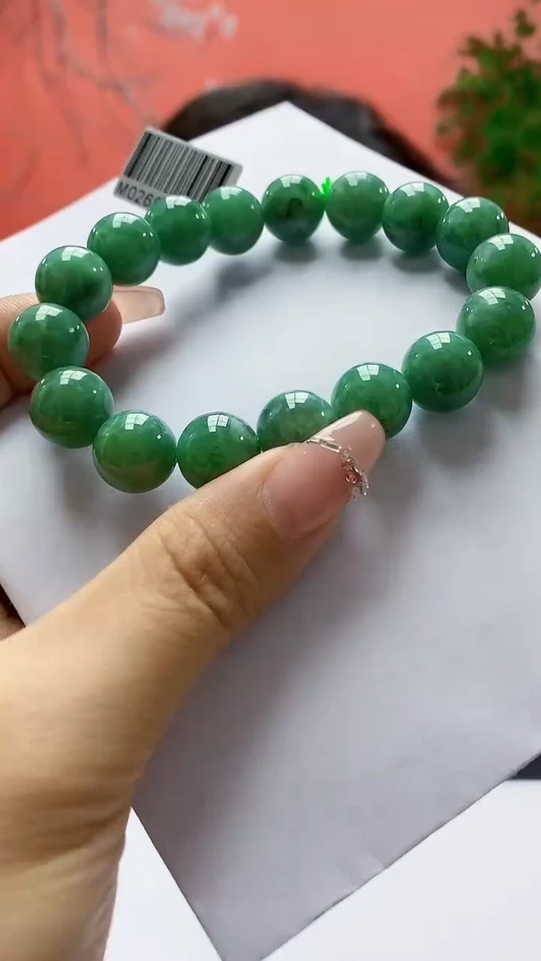 未镶嵌定制翡翠4688ty-毛货手串68