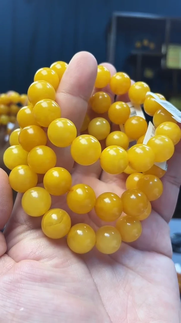 手串琥珀未镶嵌蜜蜡圆珠手串（多样性发其一）