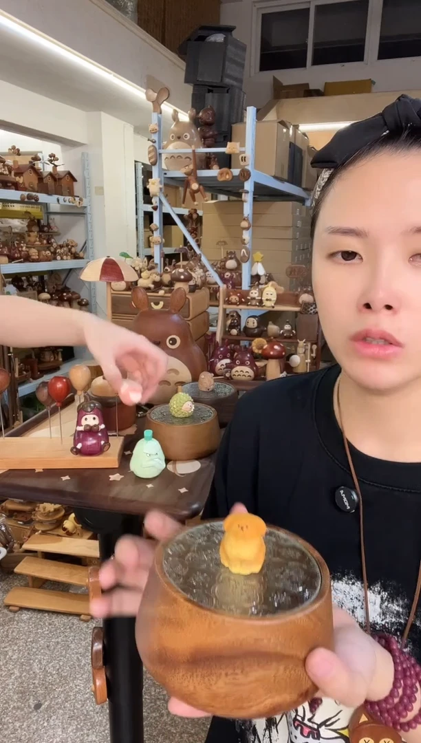 木瑕疵金毛海棠花收纳罐