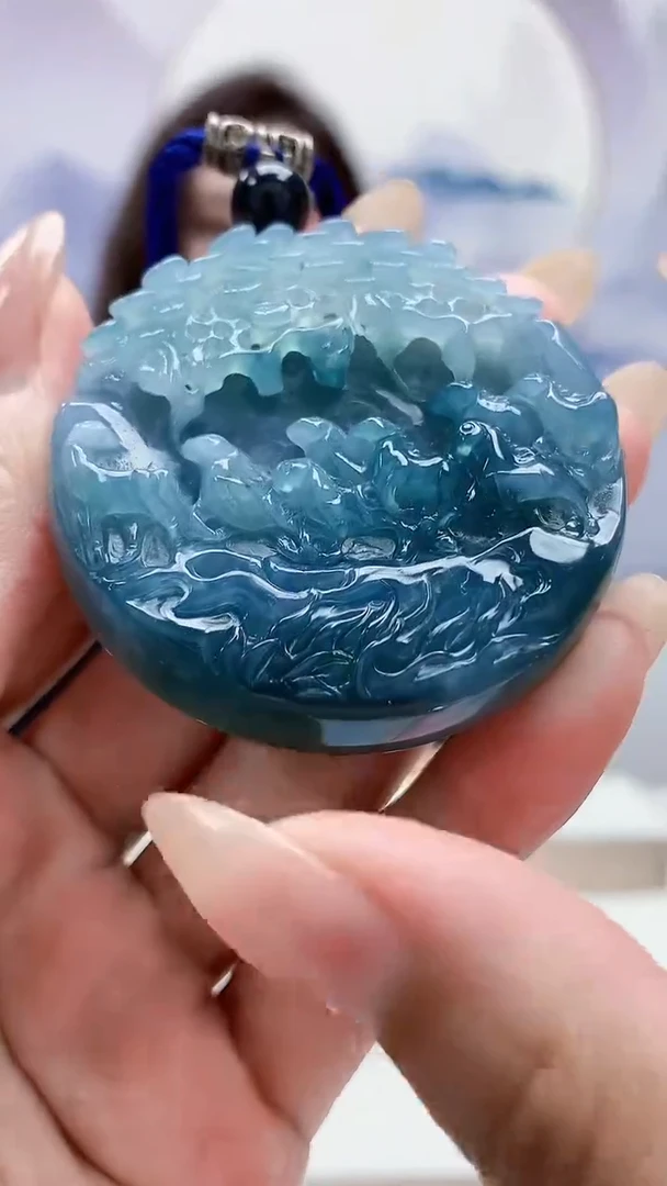 未镶嵌定制翡翠4829MM-毛货挂件73