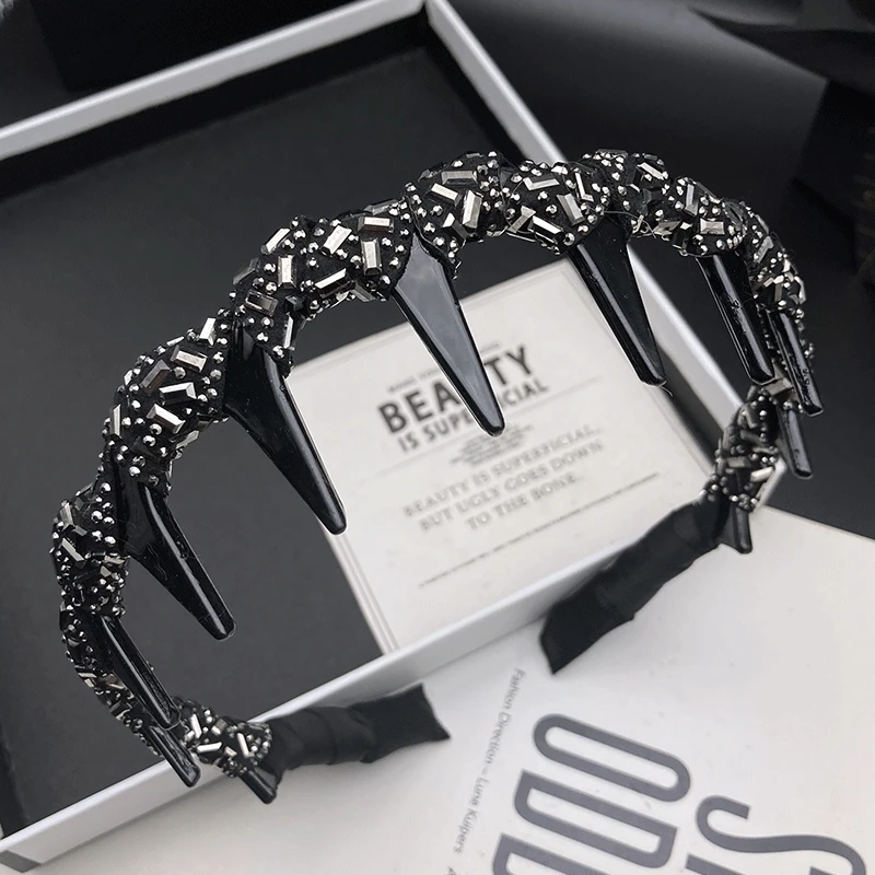 新款休闲风气质女发饰复古风带齿防滑发箍朋克风简约风发卡头箍