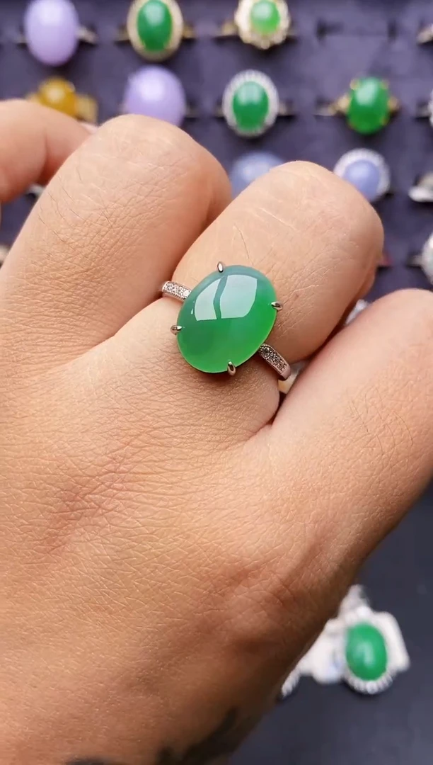 银S925镶嵌戒指翡翠1023