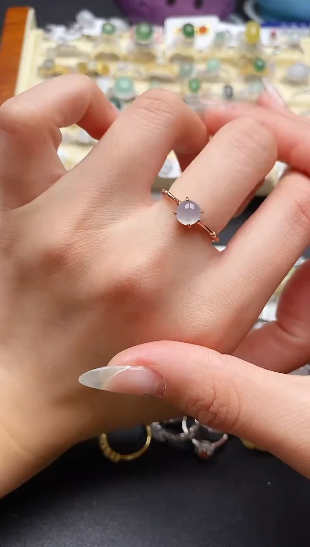 【闪购商品】翡翠戒指银S925镶嵌44444444+8