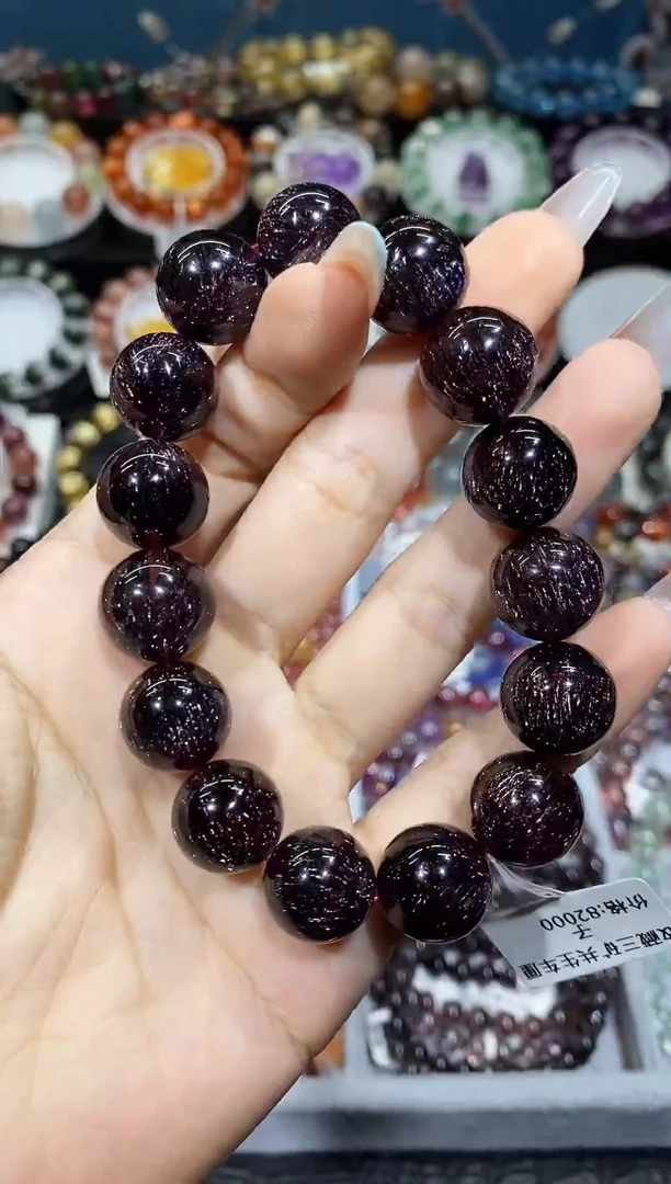 未镶嵌手串水晶老矿车厘子色超七14+