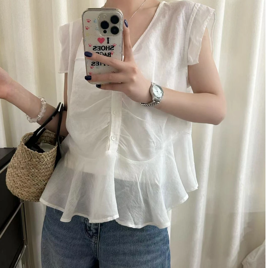 武汉蔓姐【无袖】夏季新款时尚无袖小衫 衣长52公分左右 276#