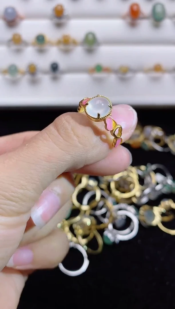 翡翠戒指银S925镶嵌.............