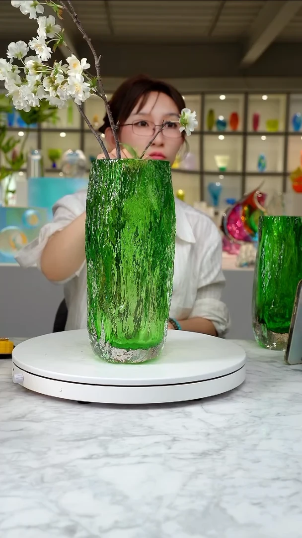 琉璃宝石绿设计款花器