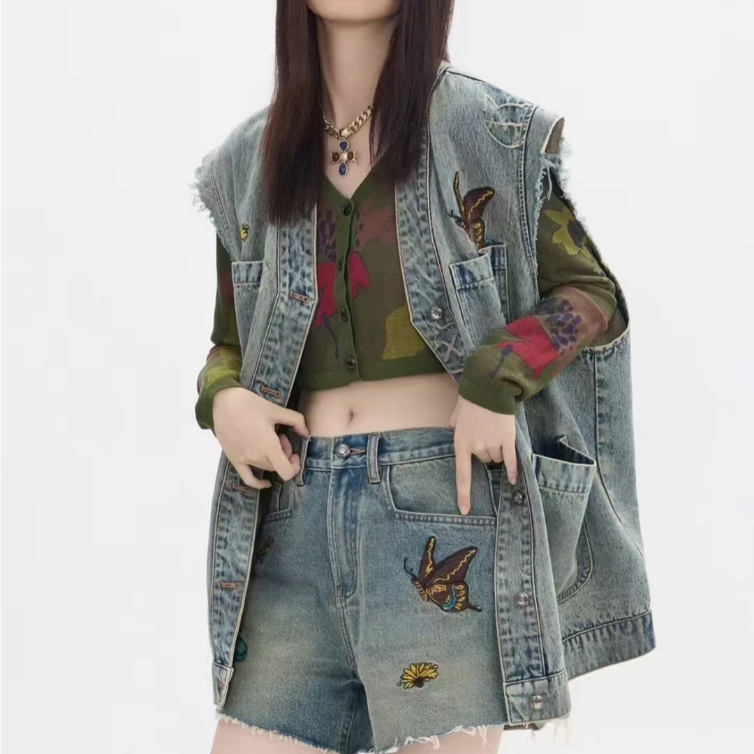 MQ 复古磨毛做旧马甲 6252510234001