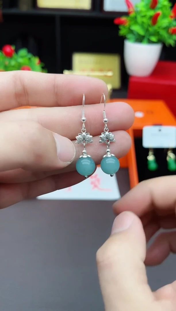 【闪购商品】玛瑙/玉髓耳钉银S925镶嵌237000