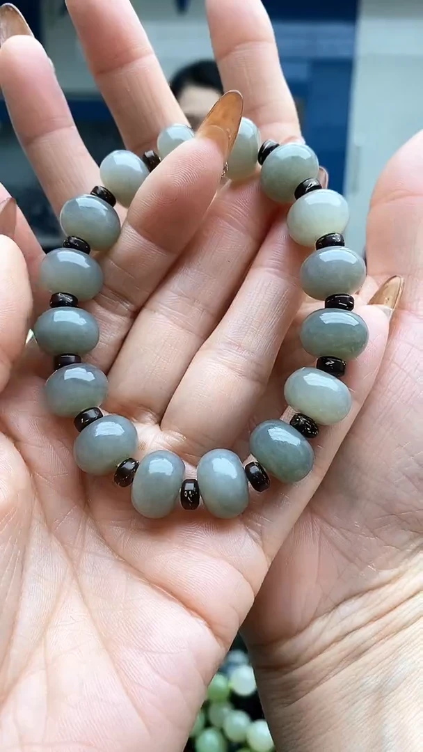 未镶嵌手串和田玉烟紫算盘珠14