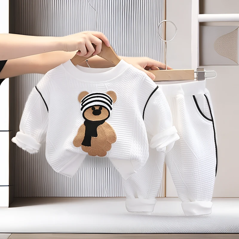 欧若风儿童婴儿套装2025新款时尚套装洋气宝宝休闲运动春秋款长袖