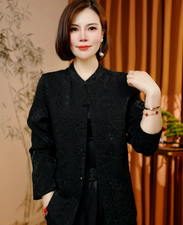 【君言】2025新款秋季新中式时尚优雅气质款外套751A