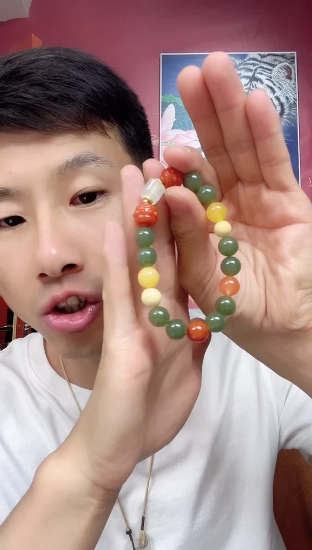 和田玉未镶嵌颈饰多宝手串 多样性发一